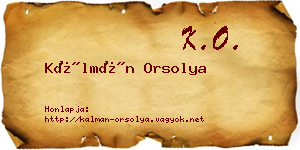 Kálmán Orsolya névjegykártya