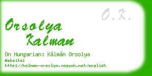 orsolya kalman business card