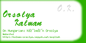 orsolya kalman business card